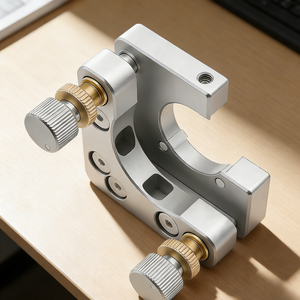 Support de miroir réglable à 2 axes en acier inoxydable usiné CNC et usiné par électroérosion à fil, certifié ISO9001 - Composant optomécanique de précision - Product Image 1