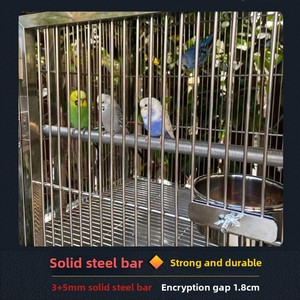 Gabbia per Uccelli Moderna in Acciaio Inossidabile per Pappagalli da Villa, Piattaforma Quadrata Antiruggine ed Ecologica per Uccelli - Product Image 2