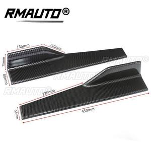 2 pièces Ailerons latéraux universels en fibre de carbone de 45 cm pour jupes de voiture, séparateurs de bas de caisse, lèvres de pare-chocs, style carrosserie automobile - Product Image 5