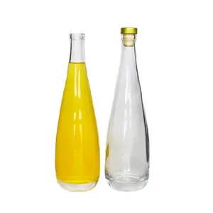 Bottiglia di vetro personalizzato 330ml bottiglia di acqua di ghiaccio vino succo di frutta bottiglia di vetro 500ml con tappo di sughero per l'alcool