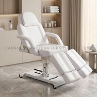 Table de massage moderne pliable en métal et cuir, avec éponge haute densité, fonctions hydrauliques, pour usage domestique et en salon de beauté