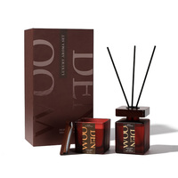 Coffret Cadeau Diffuseur à Bâtonnets et Bougie Parfumée Longue Durée Marque Blanche pour Aromathérapie et Maison
