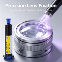HH-6703 3703 (190024) Adhésif UV flexible haute résistance pour la fixation de lentilles d'appareil photo en verre, plastique et métal