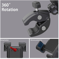 Soporte de Teléfono Ajustable a Prueba de Golpes para Manillar de Bicicleta de Montaña, Motocicleta, Scooter, Vehículo Todoterreno, Compatible con Teléfonos Inteligentes de 4-7 Pulgadas