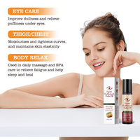Huile de graines de ricin en gros, poches sous les yeux, ridules, cernes, rides, huile essentielle pour les yeux avec bille de massage pour les yeux