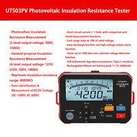 Testeur de résistance d'isolement photovoltaïque PV 500-1000V pour circuit sous tension, système de stockage d'énergie solaire UT503PV, précision de 1,5 %