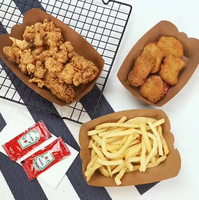 Boîtes en papier kraft jetables écologiques personnalisées avec logo imprimé pour la restauration rapide, salades, gaufres, sushis, emballages portables