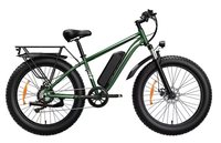 Vélo de montagne sportif avec pneus larges de 26 pouces, cadre en aluminium, moteur sans balais 1000W 48V, batterie au lithium 15Ah, étanche, 21 vitesses, moyeu arrière