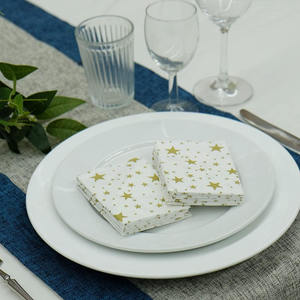 Vente en gros de <span class=keywords><strong>serviettes</strong></span> en <span class=keywords><strong>papier</strong></span> pré-pliées en forme d'étoile élégantes pour le dîner de fête de mariage imprimées 40x60cm - Product Image 4