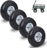 HKT1440 Vente en gros chariot de jardin Pneus en polyuréthane de qualité supérieure Brouette résistante Roue libre plate 10 "Roue gonflée