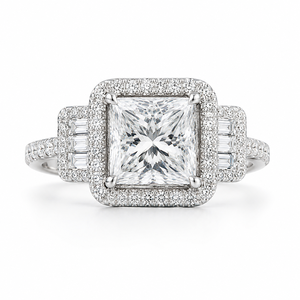 Anello di Lusso con Gemma Quadrata per Donne, Elegante Gioiello da Dito alla Moda - Product Image 1