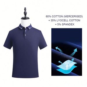Design New Arrival Men Polo Shirt Men 60% Cotton + 35% Lyocell Cotton Unisex Mens Polo-shirt High Quality Custom Logo - Product Image 4