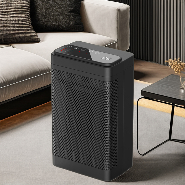1500W Portable Electric PTC Ceramic Heater Fan Touch Screen Digital Display Remote Control Timing EU Home Plastic Energy-Saving