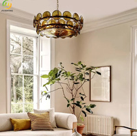 JYLIGHTING Luminaire suspendu vintage en verre rond, luminaire moderne créatif, grand lustre en verre rond