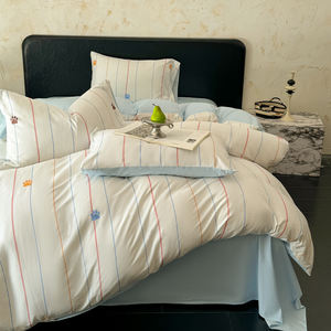 Juego de cama de 4 piezas Fresh & Cute Line Art-Juego de funda nórdica <span class=keywords><strong>juvenil</strong></span> y enérgica - Product Image 5