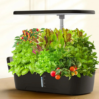 Système hydroponique à spectre complet réglable en hauteur pour la culture des plantes Kit de dosettes de culture d'herbes de jardin intelligentes 12 trous avec minuterie automatique