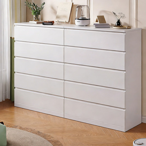 שידה לבנה בהתאמה אישית, רהיטי חדר שינה, ארון אחסון מעץ, 6 מגירות, שידת מגירות, ארון סלון - Product Image 1