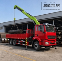 Grue télescopique montée sur camion 6x4 de grande capacité avec moteur diesel de 351-450 ch pour le levage de tuyaux en acier et de conteneurs