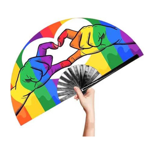 Bán Buôn Rất Nhiều Cầu Vồng Niềm Tự Hào Giấy Người Hâm Mộ Tay Quảng Cáo Di Động Gấp Fan Biểu Tượng Tùy Chỉnh In Nhựa Hawaii Cờ Tay Fan Hâm Mộ - Product Image 3