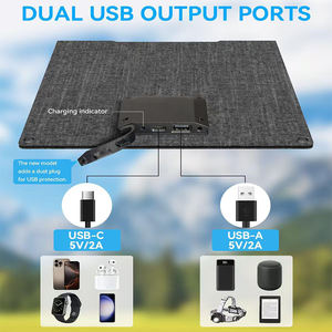 Panneaux solaires portables légers en silicium monocristallin 15W, chargeur USB à charge rapide, pliable, étanche, alimentation d'urgence - Product Image 4