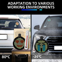 Pantalla de expresión LED redonda para coche, Control de aplicación inteligente, tablero de visualización programable, Panel de mensajes de desplazamiento, señal LED para ventana trasera de coche DIY