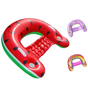 Chất Lượng Cao Float Ghế Đảng Đồ Chơi Inflatable Cầu Vồng Ghế Hồ Bơi Lounger Bơi Nước Hồ Bơi Ghế Với 2 Tay Cầm