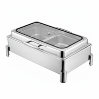 Edelstahl Chafing Dish Alkoholbeheiztes Rechteckiges Buffet-Speisenwärmer-Set für Hotel Restaurant Catering-Bedarf