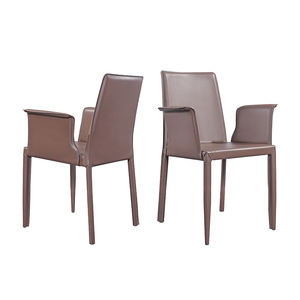 كرسي عصري من الجلد بمسند ذراع مزدوج كرسي فارس لغرفة المعيشة وغرفة الطعام والفيلا كرسي عشاء فردي كرسي غير رسمي يمكن تخصيصه - Product Image 1