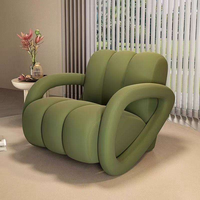 Fauteuil de détente géométrique moderne pour salon, canapé droit simple ou double en tissu, chaise de repos pour petit appartement ou chambre à coucher