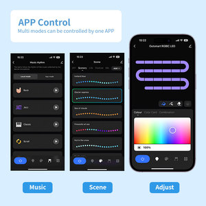 Joystar 24V 5m rgbic 5050 <span class=keywords><strong>LED</strong></span> Strip ánh sáng DIY Màu Thông Minh Wifi app điều khiển ws2811 <span class=keywords><strong>LED</strong></span> Strip Lights Set với thời gian - Product Image 3
