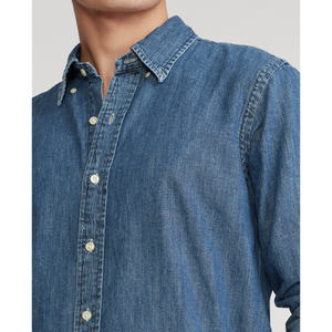 <span class=keywords><strong>Polo</strong></span> à manches longues Slim Sport <span class=keywords><strong>Lauren</strong></span> pour homme, chemise en denim avec logo de cheval brodé, décontractée, <span class=keywords><strong>Ralph</strong></span> Golf Business pour homme, 100% coton - Product Image 3