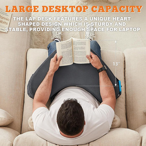 Laptop Stand With Storage Pockets For Bed Desk Use <b>Memory</b> <b>Foam</b> <b>Cushion</b> Support For Laptops Gaming Comfortable Home Office Use - Product Image 3