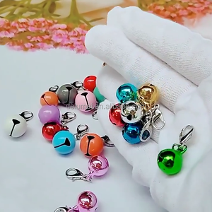 DIY Metal artesanía gato perro árbol de Navidad mascota niños cascabeles Multicolor Mini pequeño latón llavero campanas con cierres - Product Image 2