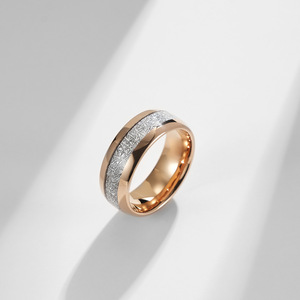 Luxury yunnique style 468mm inner and outer curved <b>tungsten</b> steel ring with ice silk inlay, fashionable and unique - Product Image 4