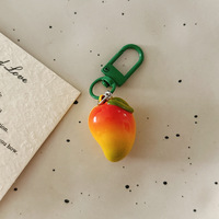 3D Resin Fruit Sleutelhanger, Schattig Mini Voedsel Groente Tas Charme Gesimuleerde Fruit Hangertje voor Sleutelring