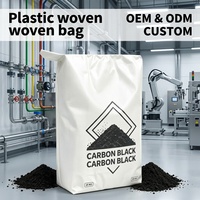 Sac en toile tissée en plastique résistant aux déchirures avec logo personnalisé, sac d'emballage étanche pour l'emballage de la poudre de carbone noir