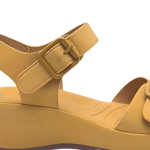 Sandales compensées jaunes <span class=keywords><strong>moutarde</strong></span> personnalisées pour femmes, sandales d'été, sandales de plage pour le marché américain et européen - Product Image 3