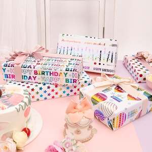 Wholesale 80g Birthday Colorful Hot Stamping Art <b>Paper</b> Tissue 43*300cm Gift Luxury Custom Packaging <b>Wrapping</b> <b>Paper</b> <b>Roll</b> - Product Image 3