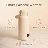 Nouveau design chauffe-biberon portable et bouilloire à lait, chauffe-lait électronique rechargeable par USB pour bébés de 0 à 12 mois, motif imprimé