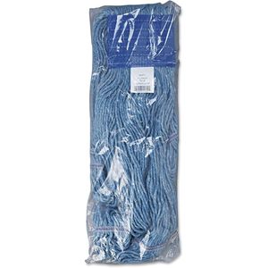 Tête de balai serpillère Boardwalk BWK504BL extra-large bleue, 5 pouces, en coton/fibre synthétique Super Loop, pour manche de balai rectangulaire, usage domestique - Product Image 2