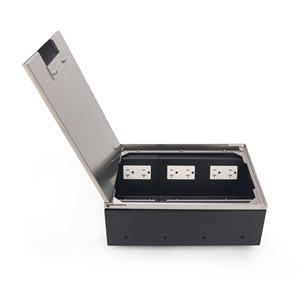 Sistema Moderno de Cajas de Piso para Energía y Datos con Marco de Acero Inoxidable para Salas de Conferencias - Product Image 4