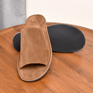 Pantuflas de Hombre de Cuero Vacuno de Alta Calidad con una Sola Banda, para Verano, Hogar y Exteriores, Antideslizantes, Desodorantes, de Cuero Nubuck, Casuales - Product Image 3