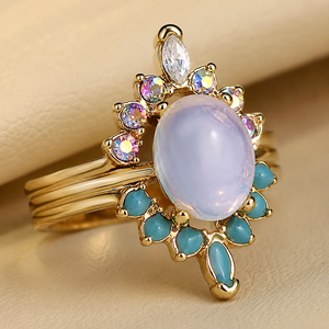 Anello a forma di fiore, gioiello da donna dal design colorato per l'uso quotidiano - Product Image 5