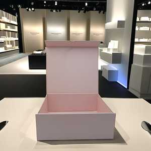 Flatted vận chuyển sang trọng từ gấp cứng nhắc Hộp quần áo túi bao bì hộp lớn màu hồng tông đóng mở hộp - Product Image 5