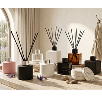 Flacon diffuseur personnalisé, flacon diffuseur à roseaux 50 ml, flacon diffuseur à roseaux en verre mat, flacon diffuseur à roseaux vide 100 ml, noir
