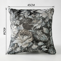 Housse de coussin élégante en jacquard métallique à motif floral abstrait, personnalisée, 100 % polyester tissé, avec fermeture éclair