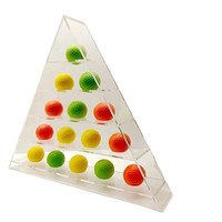 Acryl-Kristall Transparenter Farbiger Dreieckiger Pyramidenförmiger 5-Schichtiger Montierbarer Plexiglas-Displayständer für Schaufenster Golf-Vitrine