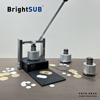 Poinçonneuse manuelle compacte en aluminium BrightSUB pour médailles, découpeuse de disques métalliques de bureau Longstar pour la fabrication artisanale en métal