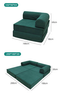 Canapé compressé tout éponge Velours côtelé Salon simple Petit canapé en tissu pour paresseux Canapé et lit pliants Double usage - Product Image 3