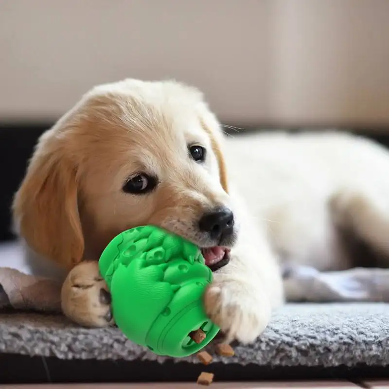 Bola de brinquedo para cachorro, dispensador de comida para animais de estimação, quebra-cabeça interativo para alimentação lenta, bola com vazamento de comida, brinquedo interativo